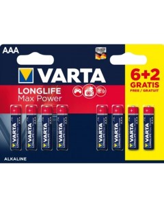 Батарейка AAA щелочная LR3 8BL Longlife Max Power в блистере 8шт 04703101418 Varta