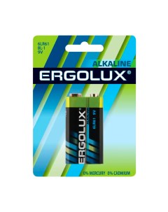 Щелочная батарейка Alkaline Крона 6LR61 BL 1 6 В 1шт 4уп Ergolux