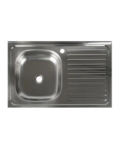 Мойка кухонная накладная без сифона 80х50 см левая нержавеющая сталь 0 4 мм Владикс