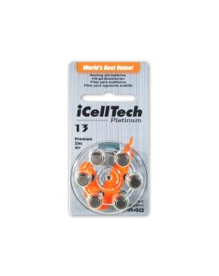 Батарейки 13 для слухового аппарата 6 батареек Icelltech
