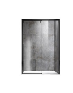 Душевая дверь Lugano VDS 1L120CLB 1 120x195 профиль чёрный стекло прозрачное Vincea