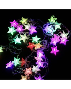 Световая гирлянда новогодняя Со звездочками 2459 3 5 м разноцветный RGB Led