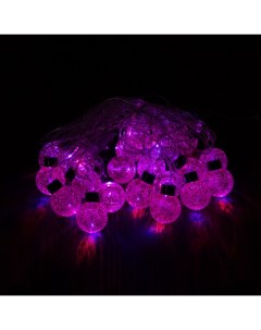 Световая гирлянда новогодняя Огненный шар 9354 5 м розовый Led