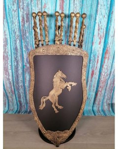 Каминный набор Щит подставка Конь на 8 шампуров Афон Shampurs