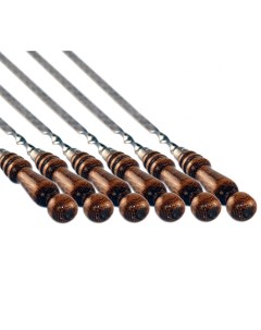 6 профессиональных шампуров с деревянной ручкой 18 мм 50 см Shampurs