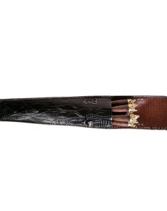Подарочный набор шампуров Бык в черном кожаном чехле с выжиганием Shampurs