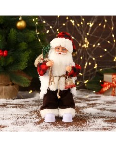 Новогодняя фигурка Дед Мороз двигается ботинки светятся 6938387 1 шт Зимнее волшебство