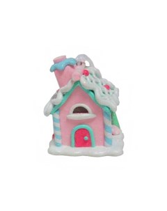 Елочная игрушка Сахарный домик мечты розовый MA9392A 8 5 см 1 шт Crystal deco