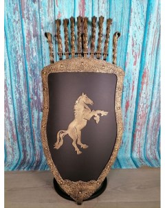 Каминный набор Щит подставка Конь на 8 шампуров Монблан Shampurs