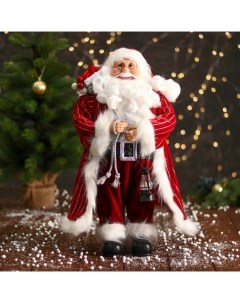 Новогодняя фигурка Дед Мороз в шубе фонариком и подарками 7856769 1 шт Зимнее волшебство