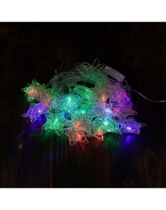 Световая гирлянда новогодняя Со звездочками из проволоки 9388 4 м разноцветный RGB Led