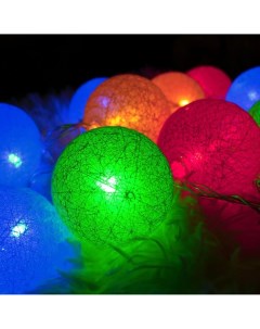 Световая гирлянда новогодняя с большими разноцветными шарами 20l 9217 4 м разноцветный Led
