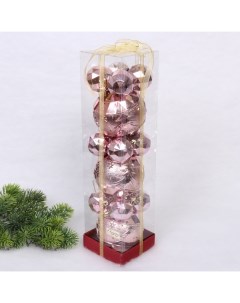 Набор шаров на ель Miracle 201 3140 15 шт 10 5 см Розовое золото Серпантин