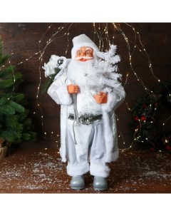 Фигурка новогодняя Зимнее волшебство Дед Мороз с шариками 9692525 Белый 60 см Nobrand