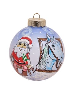Шар на ель Дед мороз и конь 802690 1 шт голубой Elita