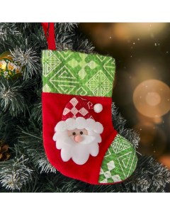 Носок для подарков Ночь перед Рождеством 13 17 5 см дед мороз зелёный Зимнее волшебство