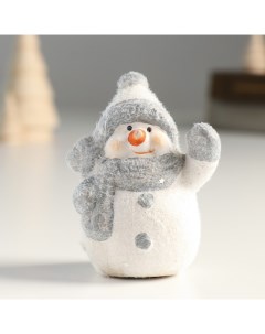 Новогодний сувенир 9488123 Снеговик в шапочке и шарфе обсыпка 6 2х4 3х8 5 см Nobrand