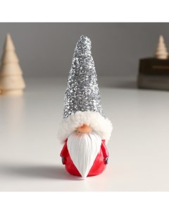 Новогодний сувенир Дедушка Мороз в шубе колпак с мишурой 9494167 4 5х4х14 см Nobrand