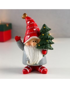 Новогодний сувенир Дед Мороз с елочкой 7511633 11 5х6 5х5 см Nobrand