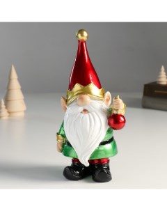 Новогодний сувенир Дед Мороз в колпаке с новогодним шариком 9491498 8х9 5х21 см Nobrand