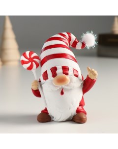 Новогодний сувенир Дед Мороз с леденцом 9488451 9х6 5х10 см Nobrand