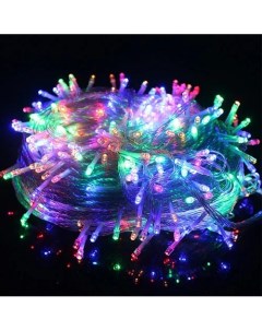 Нить светодиодная гирлянда 8 метров прозрачный провод разноцветная Qvatra
