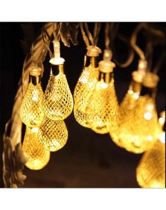 Световая гирлянда новогодняя LED Lights Gold Droplets 2 2 м белый теплый Qvatra