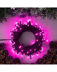 Световая гирлянда новогодняя Christmas LED Lights 5m pink 5 м розовый Qvatra