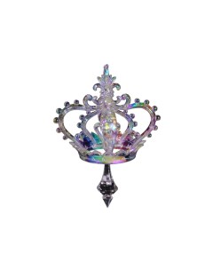 Елочная игрушка корона 190921 crystal 12 7 см прозрачный 1 шт Forest market