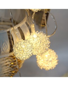 Световая гирлянда новогодняя LED Lights Gold Spirals 2 2 м белый теплый Qvatra
