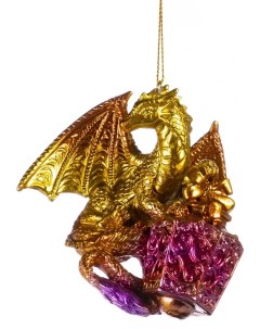 Елочная игрушка Дракон огненный 91541 1 шт золотистый Феникс present