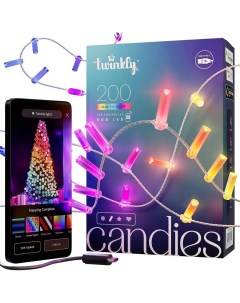 Световая гирлянда новогодняя Candies TWKC200RGB T 12 м разноцветный RGB Twinkly