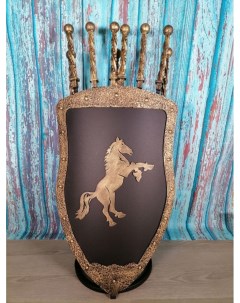 Каминный набор Щит подставка Конь на 6 шампуров Афон Shampurs