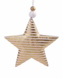 Елочная игрушка звезда 81482 10 5 см 1 шт золотистый Феникс present