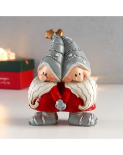 Новогодний сувенир Дедушки Морозы спина к спине 7511634 12 5х6х9 5 см Nobrand