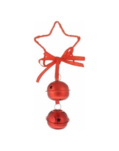 Елочная игрушка звезда с бубенчиками 20 см красный 1 шт B&h