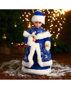 Новогодняя фигурка Снегурочка в синей шубке и шапочке 6939447 1 шт Зимнее волшебство