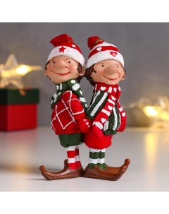 Новогодний сувенир Помощники Деда Мороза эльфики 6494642 10 5х5 5х6 5 см Nobrand