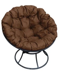Кресло садовое Папасан черное 12010405 коричневая подушка M-group