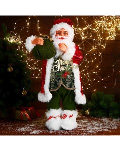 Новогодняя фигурка Дед Мороз в зеленом костюме 6938356 35x27x60 см Зимнее волшебство