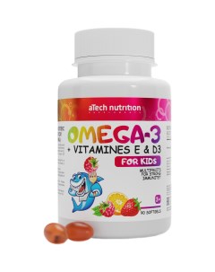 Омега 3 Витамины Д Е 90 капсул Atech nutrition