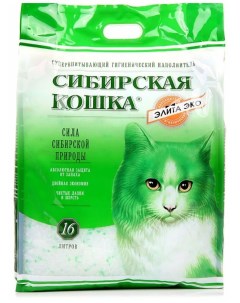 Наполнитель для туалета кошек Элитный Эко силикагелевый 2 шт по 16 л Сибирская кошка