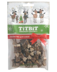 Лакомство для собак Новогодняя коллекция косточки индейка 90г Titbit