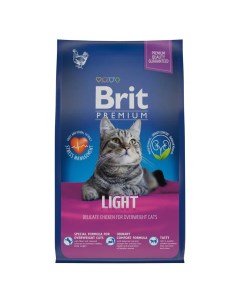 Сухой корм для кошек Premium Cat Light с курицей с избыточным весом 800 г Brit*