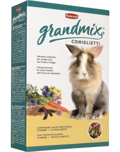 Сухой корм для декоративных кроликов Grandmix Coniglietti 3 кг 4 шт Padovan
