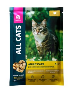 Влажный корм для кошек Adult тефтельки с курицей в соусе 5 шт по 85 г All cats