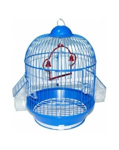 Клетка для птиц 23 х 35 см круглая синяя 1 комплект N1