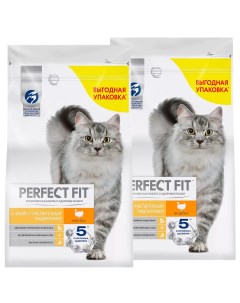Сухой корм для кошек Sensitive при аллергии с индейкой 2 шт по 1 2 кг Perfect fit