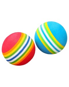 Игрушка для кошек Полосатые шарики диаметр шара 4 2 см 1 набор Пижон