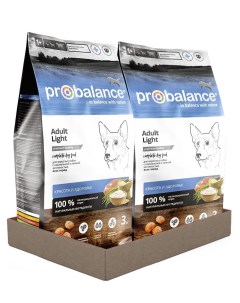 Сухой корм для собак Adult Light контроль веса 2 шт по 3 кг Probalance